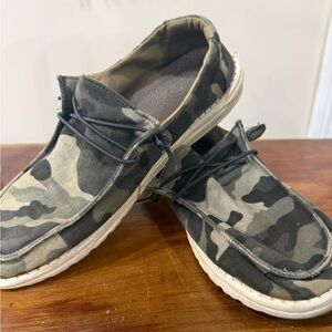 Hey Dude Green Camo Slip-On Loafers